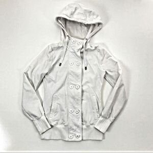 NORTH FACE Jacket Casual White Full Button Closure Hooded Outdoor Women's XS